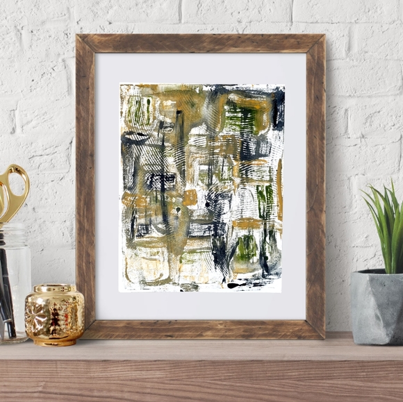 Blue Brush Gallery Other - Original Monotype Oil Print "Morocco" on 11x14 Fine Art Paper
